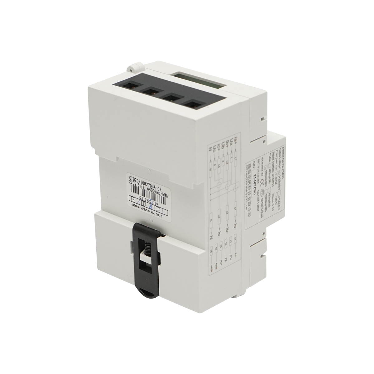 Kit releu putere DFUN DFPM93, smart meter, trifazic 3x220-380V, 6400imp/Kwh cu siguranta digitala, transformator Split Core 600V, 200A/5A, 50-60Hz – imagine 8