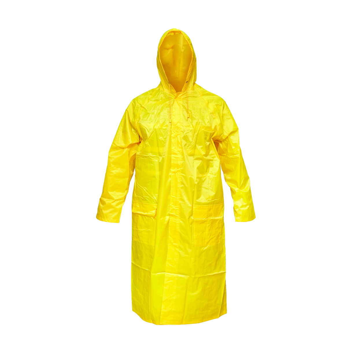 Pelerina cu gluga impermeabila XXL din poliester cu membrana PVC fante de aerisire, 2 buzunare si fermoar galben Breckner Germany	