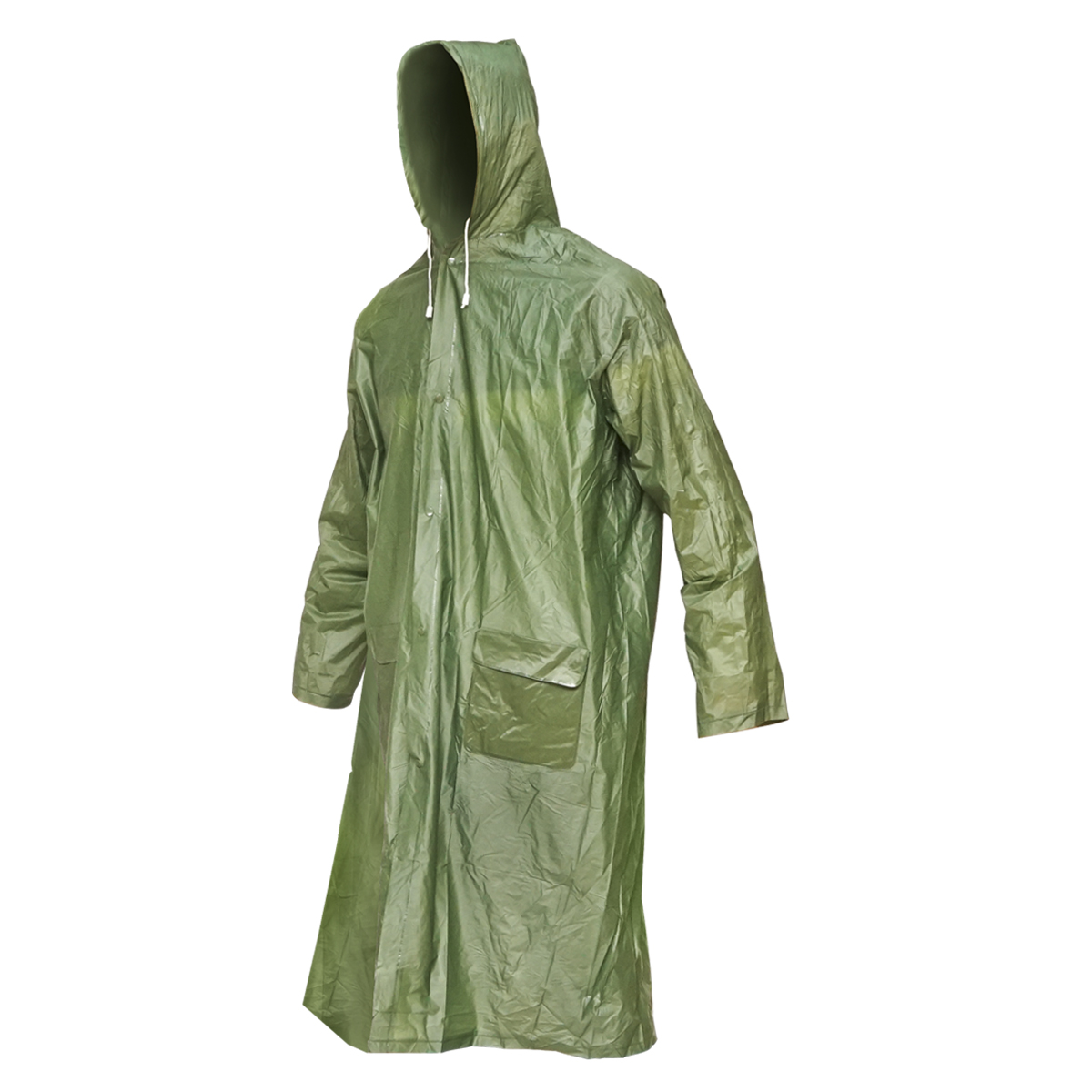 Pelerina cu gluga impermeabila M din PVC, 2 buzunare, inchidere cu capse, verde inchis Breckner Germany – imagine 2