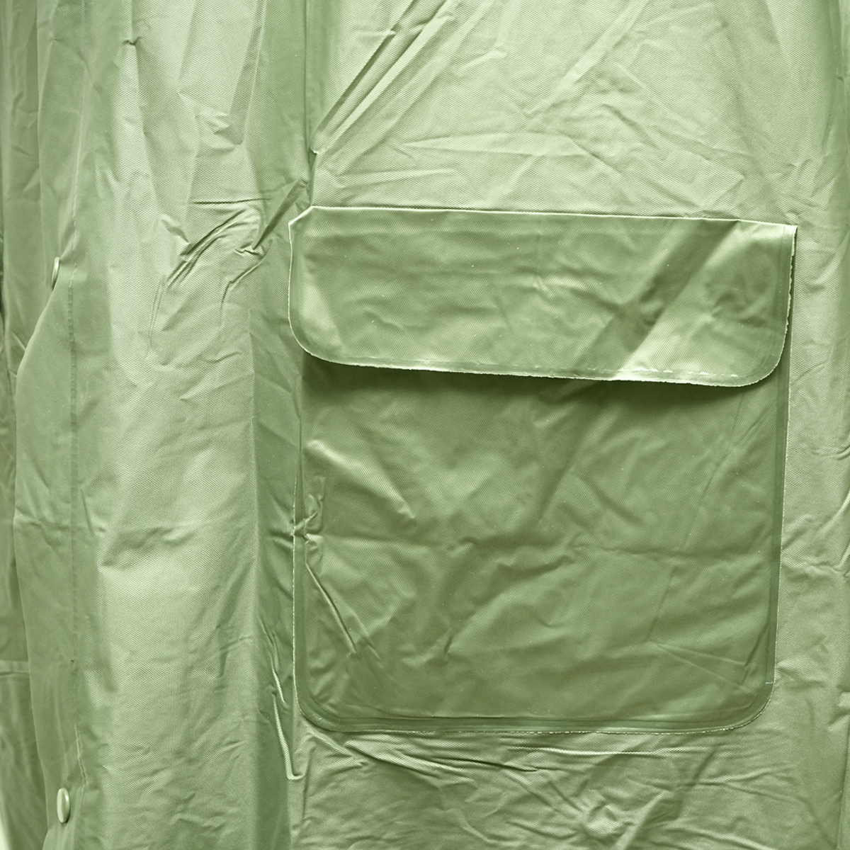 Pelerina cu gluga impermeabila M din PVC, 2 buzunare, inchidere cu capse, verde inchis Breckner Germany – imagine 5