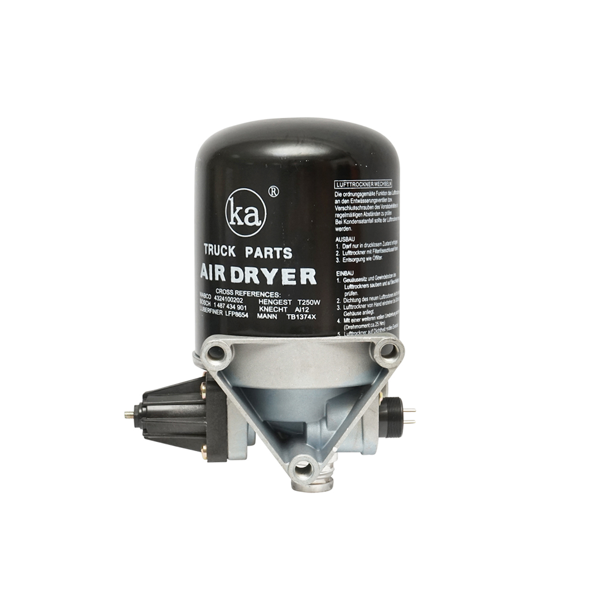 Uscator aer cu flitru pentru sistem compresor cod OEM 4324101020, 4324100202, 1487434901, LFP8654, T250W, AI12, TB1374X Breckner Germany – imagine 3