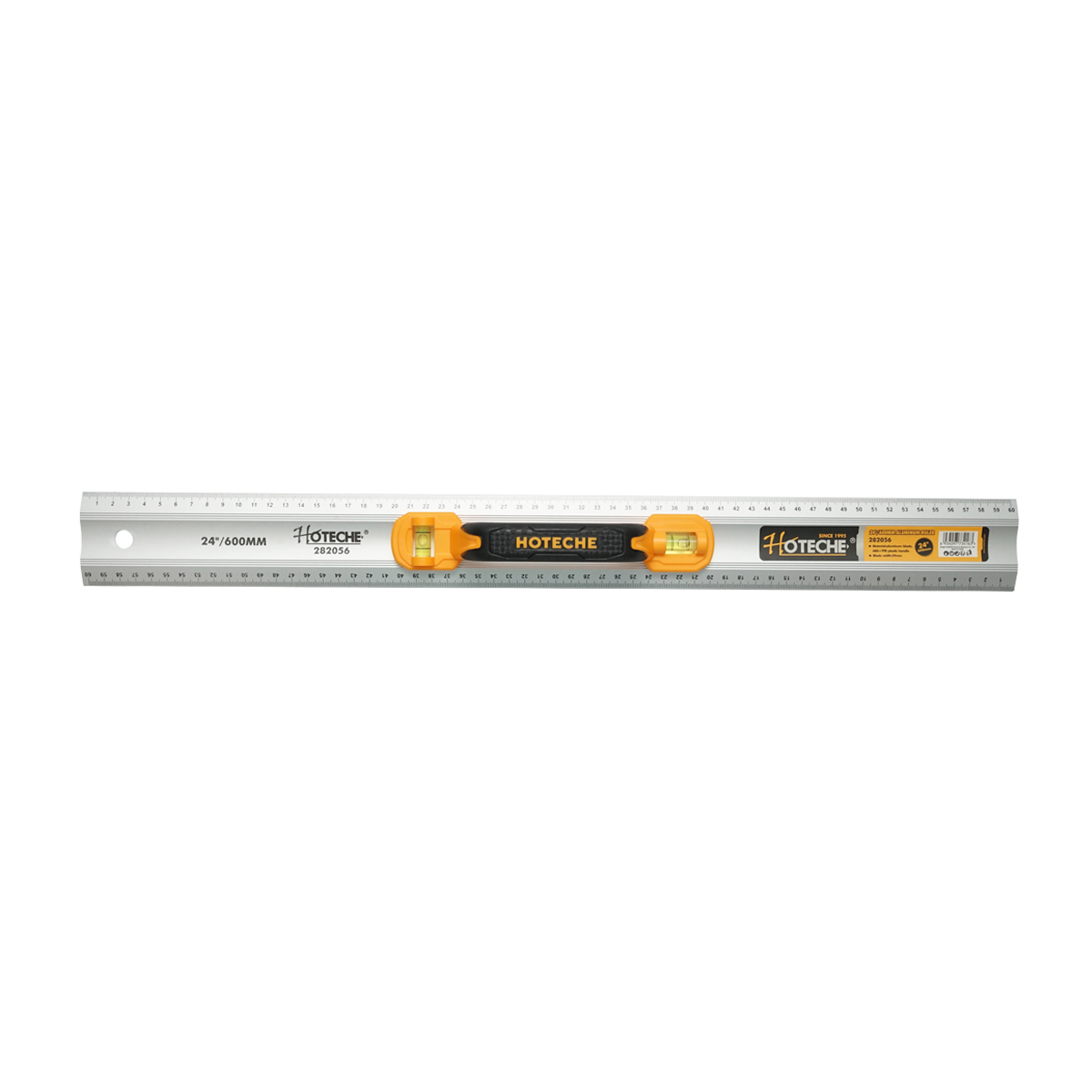 Rigla aluminiu, boloboc 600mm cu maner si 2 nivele vertical si orizontal Hoteche – imagine 2