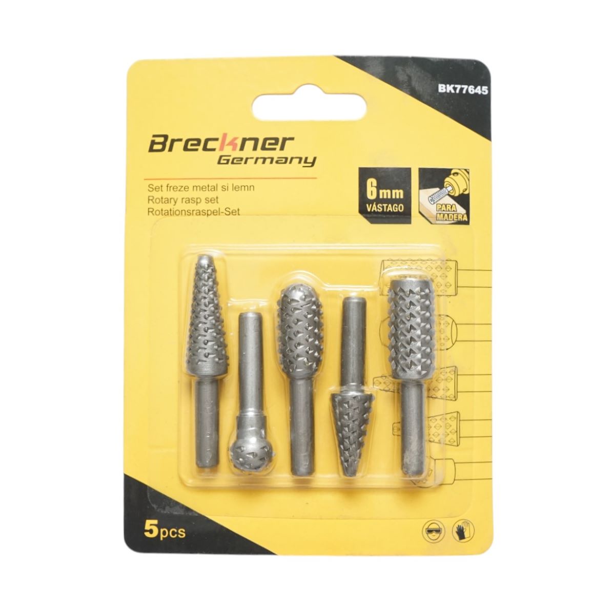 Set 5 freze 1/4 pentru lemn si metal Breckner Germany