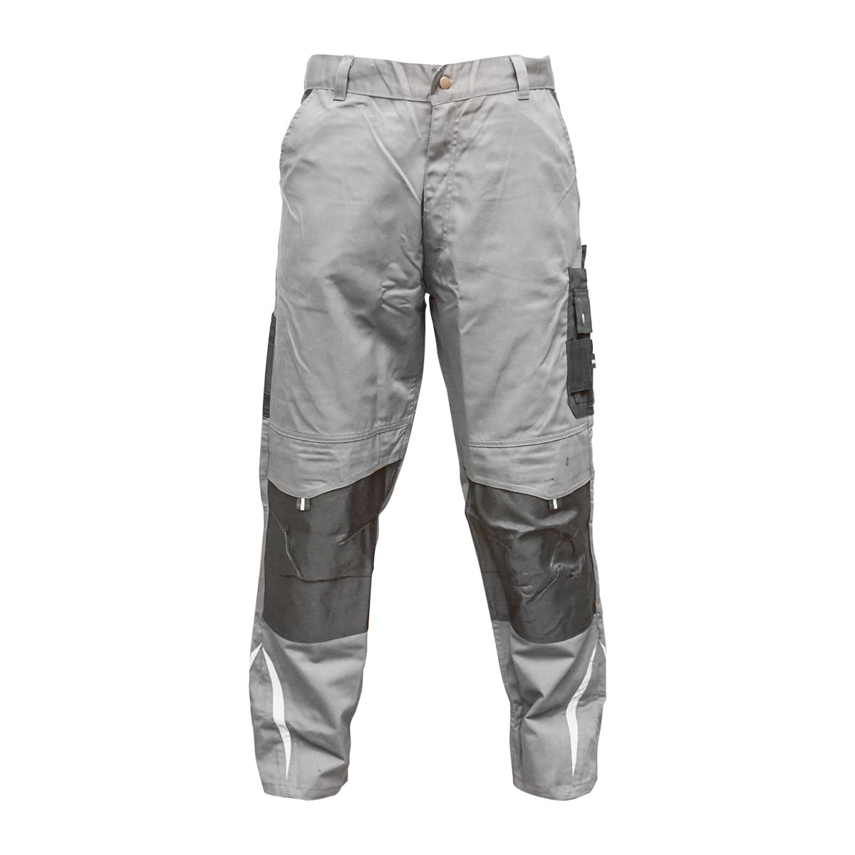 Pantaloni de lucru, poliester cu bumbac, gri cu negru, L Breckner Germany
