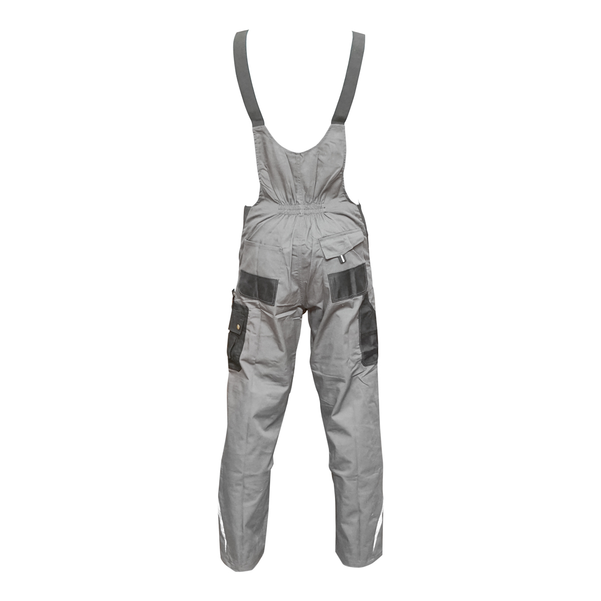 Pantaloni de lucru cu pieptar, salopeta din poliester cu bumbac, gri cu negru, L Breckner Germany – imagine 4