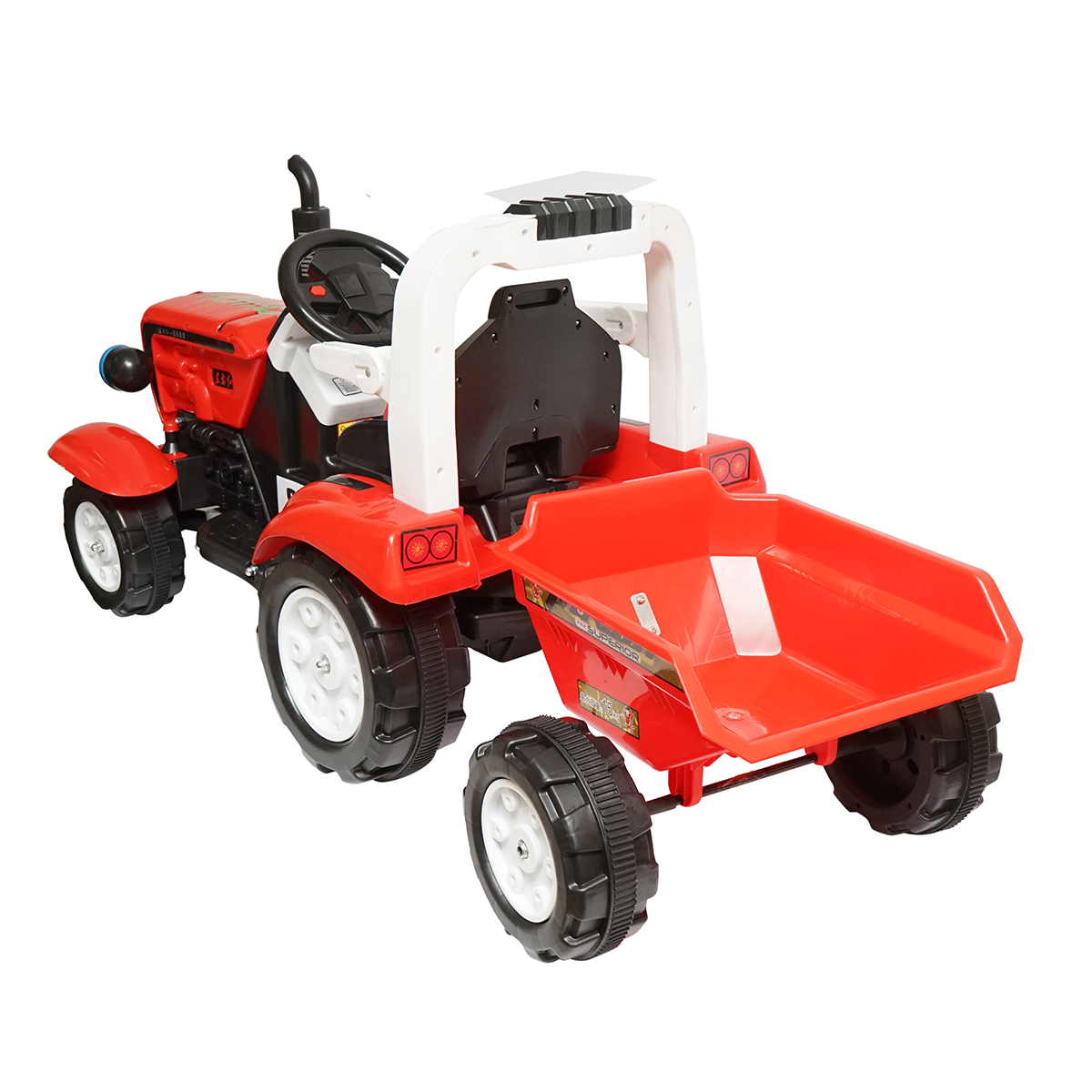 Tractor electric cu remorca si baterie pentru copii, jucarie 3-6 ani Hello Baby – imagine 2