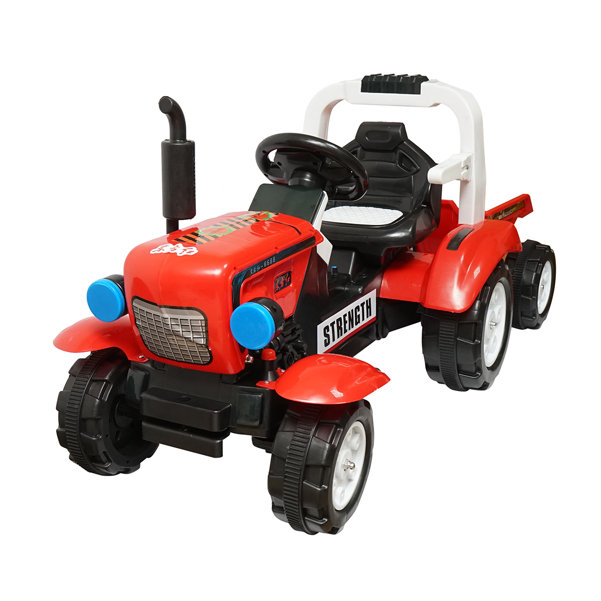 Tractor electric cu remorca si baterie pentru copii, jucarie 3-6 ani Hello Baby – imagine 3