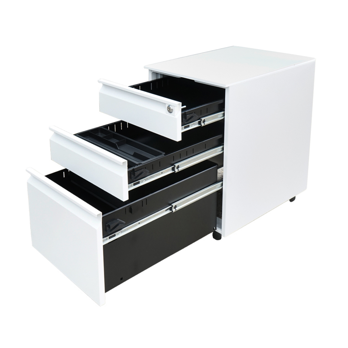 Clasificator, fiset metalic 3 sertare cu role 600X390X520mm, RAL7035 Breckner Germany