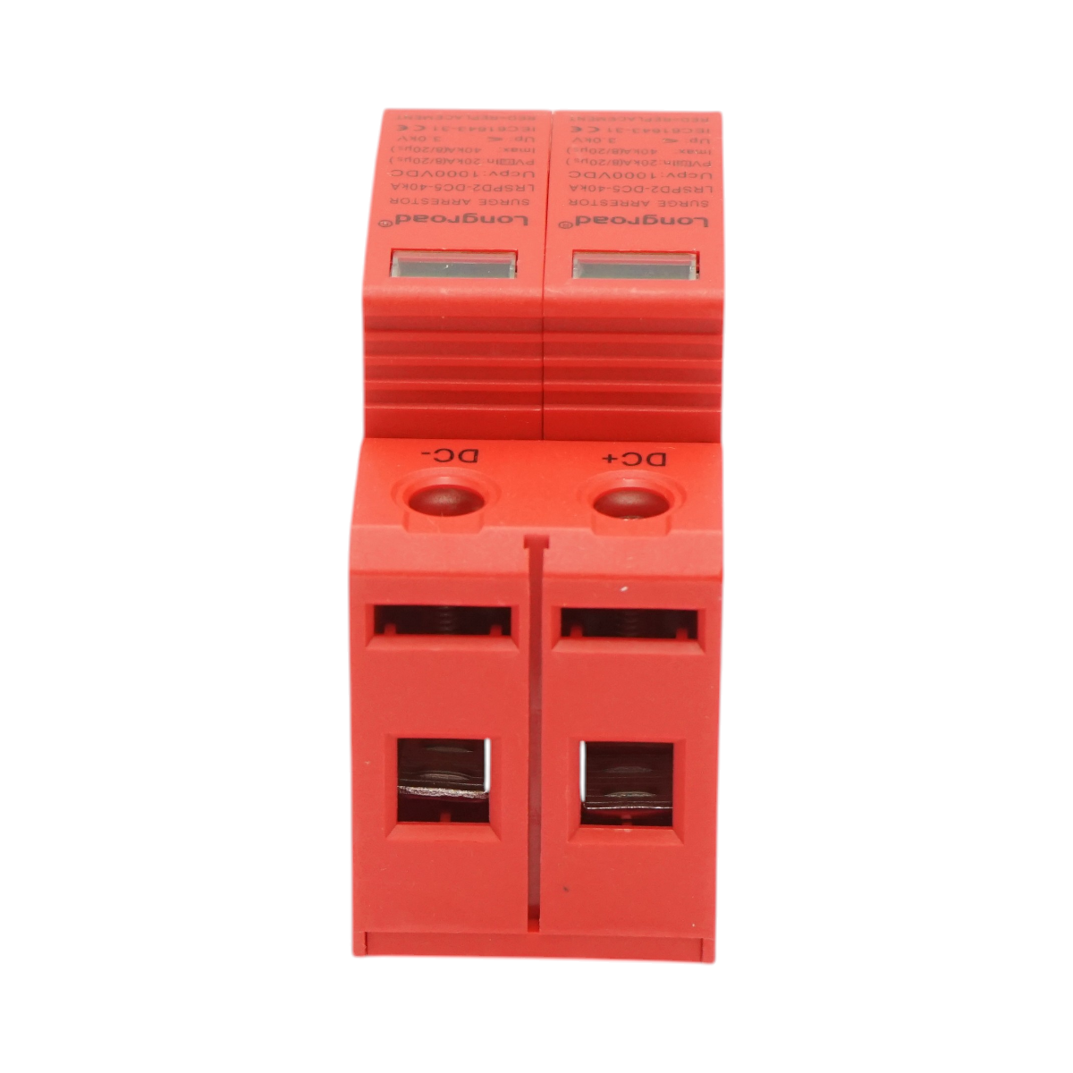 Descarcator supratensiune cu semnalizare sisteme fotovoltaice DC 2P tip C 1000VDC LRSPD2-DC5-40KA Longroad – imagine 3