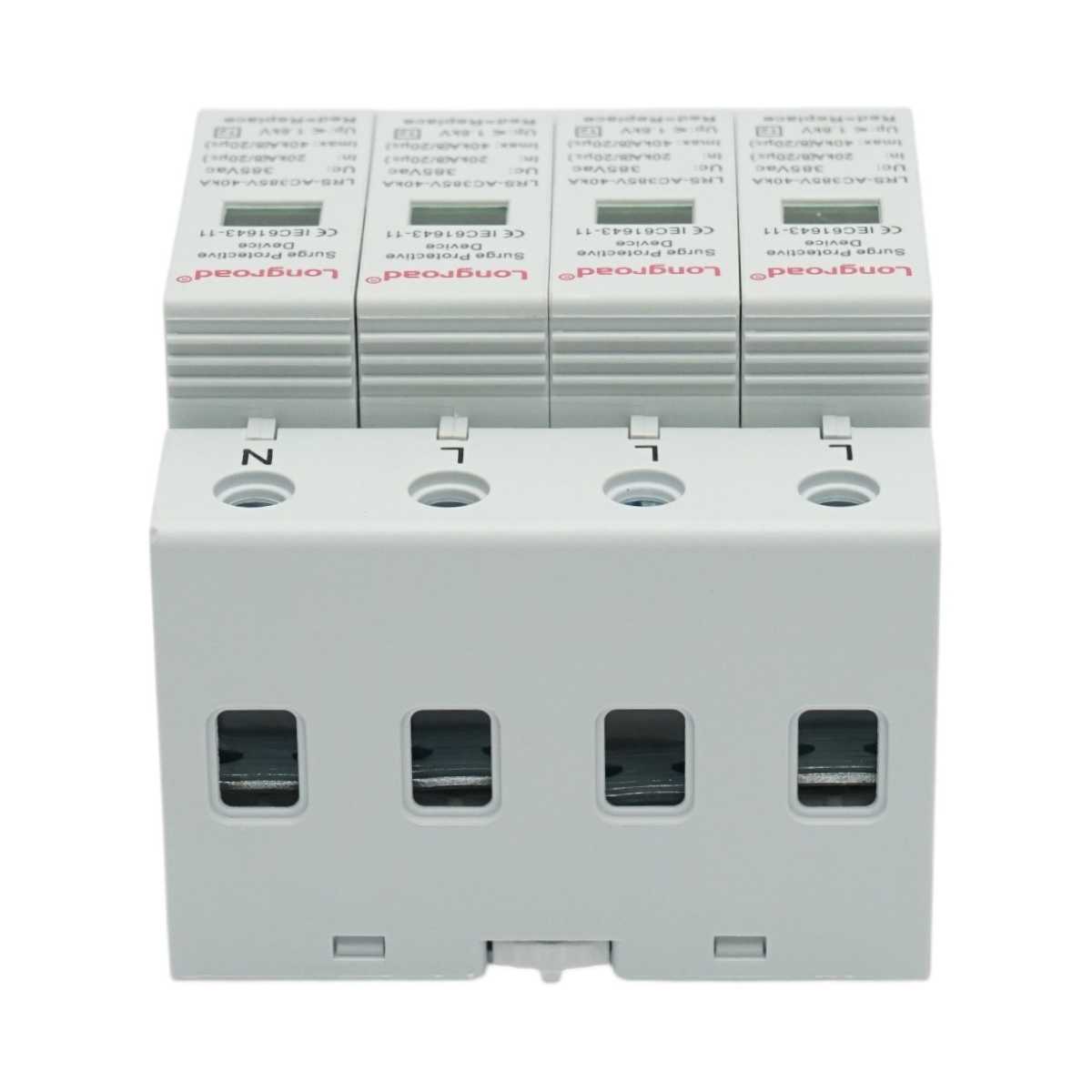 Descarcator de supratensiune cu semnalizare 4P 385VAC 20-40kA SPD Longroad – imagine 2