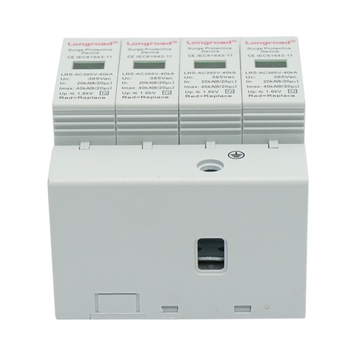 Descarcator de supratensiune cu semnalizare 4P 385VAC 20-40kA SPD Longroad – imagine 4
