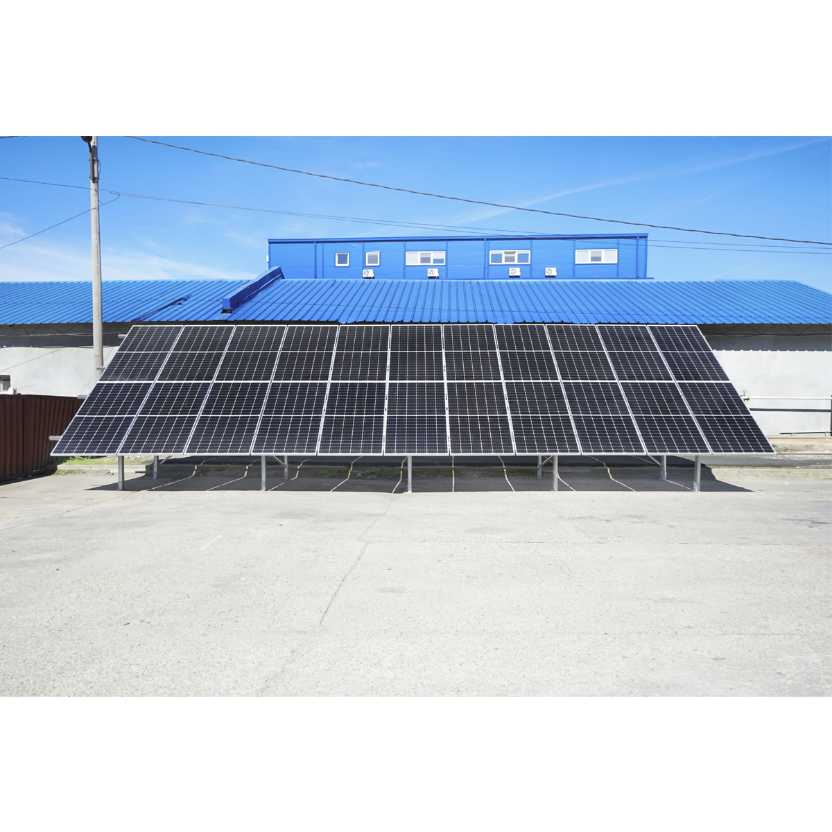 Sistem complet montare, structura panouri solare fotovoltaice la sol-ciment 10KW Breckner Germany