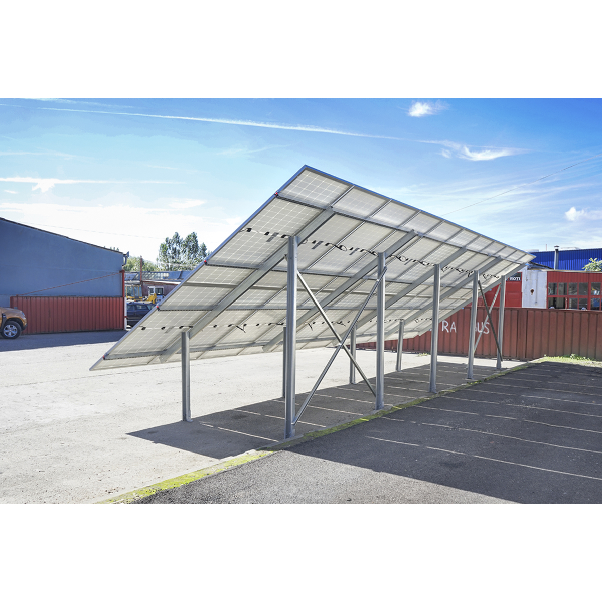 Sistem complet montare, structura panouri solare fotovoltaice la sol-ciment 10KW Breckner Germany – imagine 4
