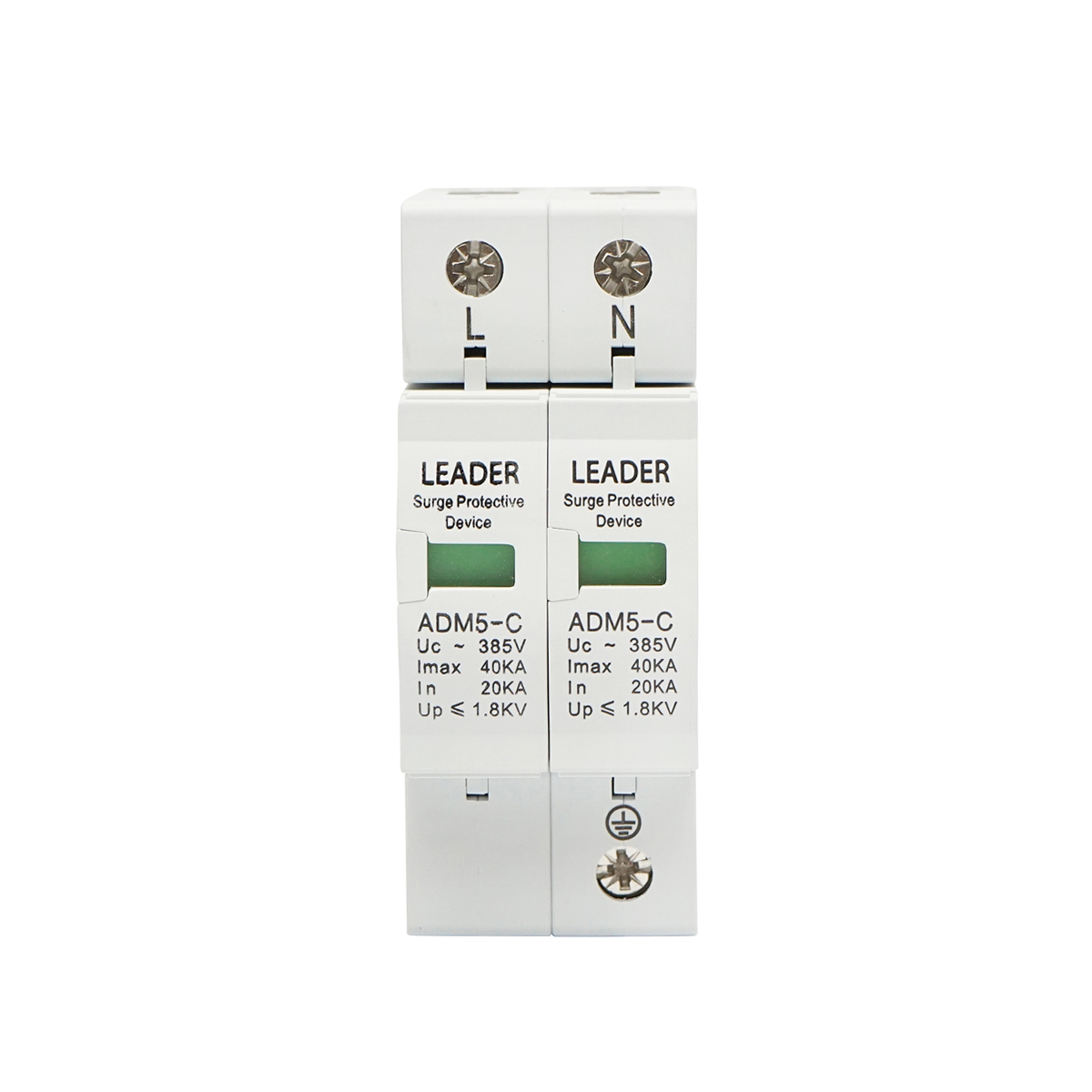 Descarcator la supratensiune cu semnalizare pentru sisteme fotovoltaice LA-SPD-2P-40kA-385V Leader	