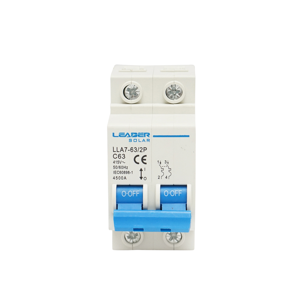 Siguranta automata intrerupator MCB 2P 63A 400V AC FTB6-63