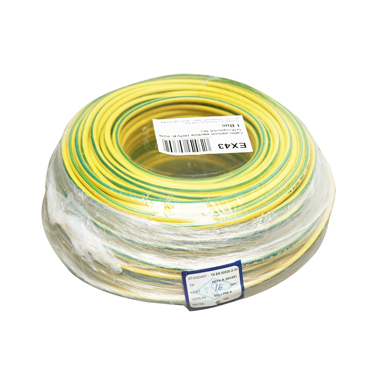 Cablu impamantare din cupru, 25m pentru panouri solare MYF 1x16mm, 450/750V verde galben – imagine 3
