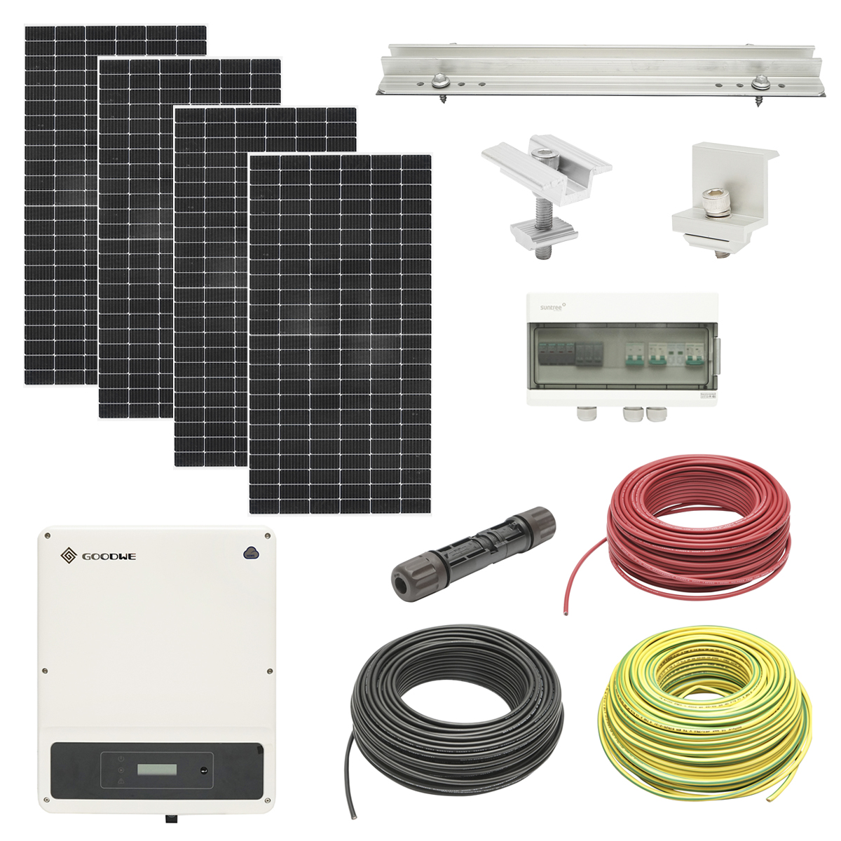 Sistem solar fotovoltaic 3KW monofazic, prosumator ON-GRID cu 8 panouri fotovoltaice LONGI 450W prindere pe acoperis de tabla