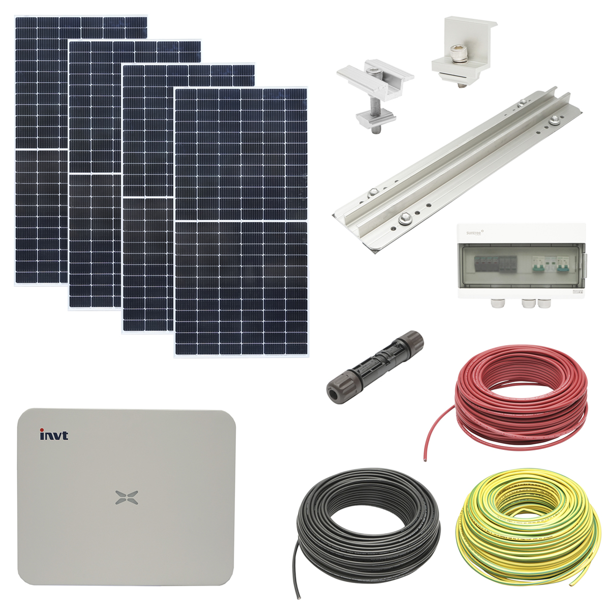 Sistem solar fotovoltaic trifazic, prosumator ON-GRID 5KW cu 12 panouri fotovoltaice Risen 450W prindere pe acoperis de tabla