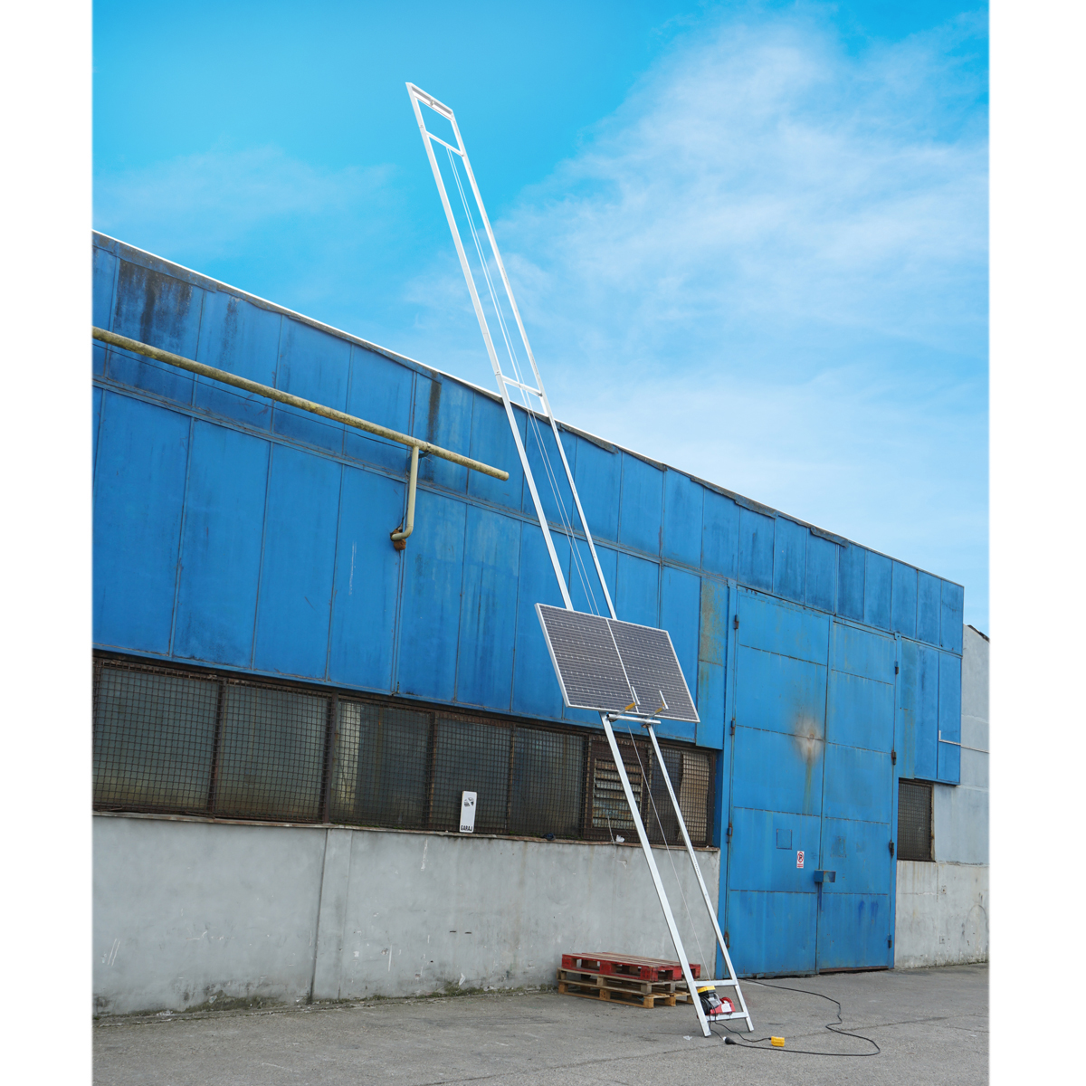 Lift electric cu carucior mobil si telecomanda pentru ridicare panouri solare fotovoltaice maxim 19m – imagine 3