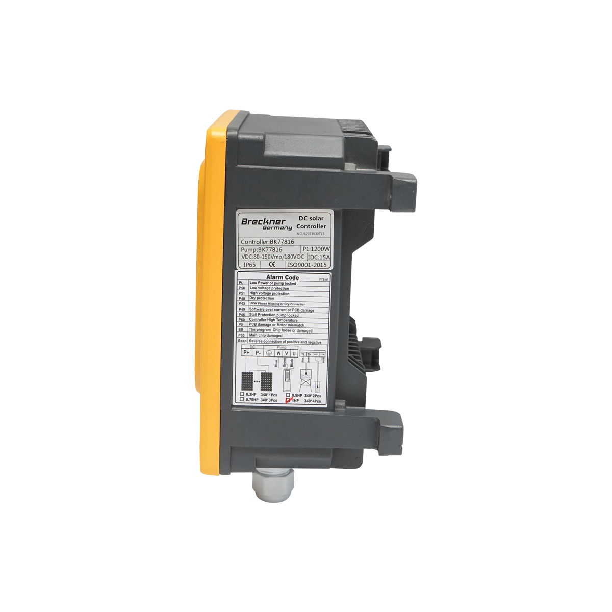 Pompa apa submersibila 1200W, 180V debit 4.44m3/h, D75mm cu controller pentru panou solar fotovoltaic Breckner Germany – imagine 7