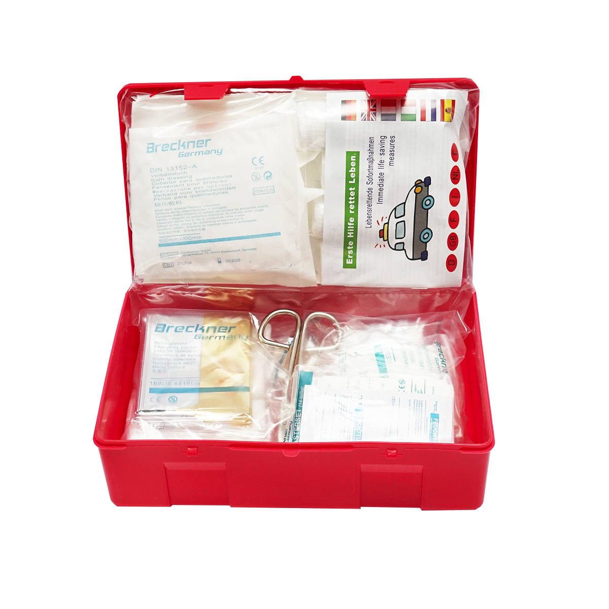 Kit siguranta auto, pachet legislativ obligatoriu de prim ajutor DIN 13164 Breckner Germany – imagine 4