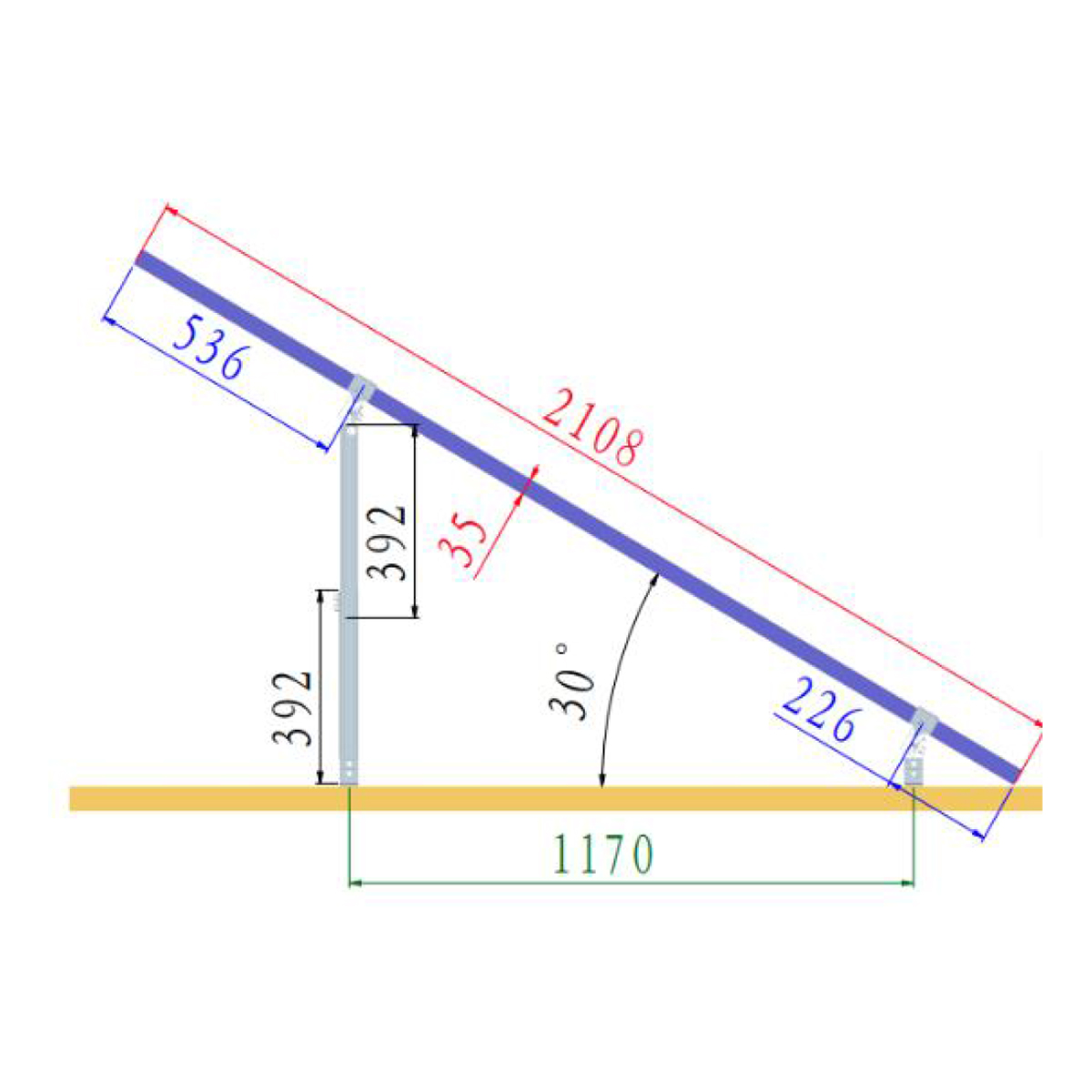 Sistem complet montare, structura acoperis pentru 4 panouri solare fotovoltaice cu unghi reglabil 15-30 grade Breckner Germany – imagine 3