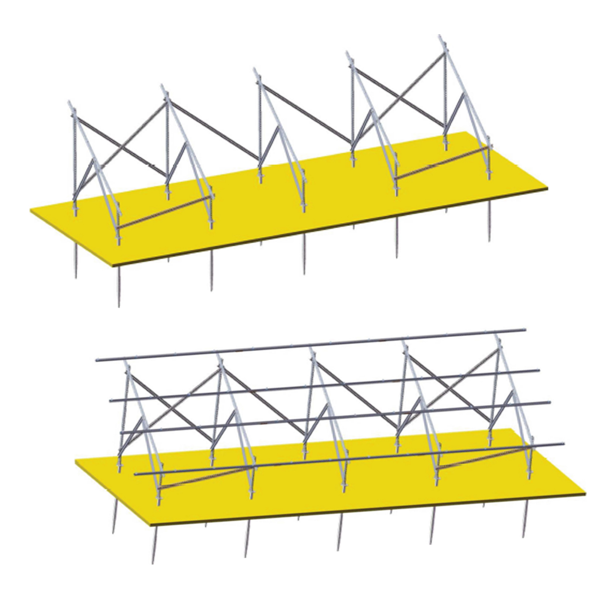 Sistem complet montare, structura pe sol pentru 22 panouri solare fotovoltaice unghi 35 grade Breckner Germany – imagine 4