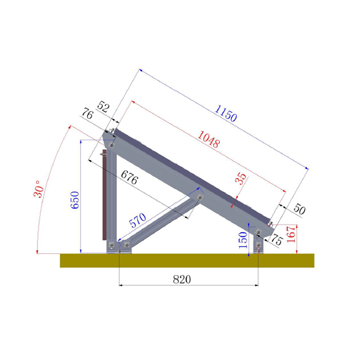 Sistem complet montare, structura pe beton pentru 4 panouri solare fotovoltaice cu unghi 30 grade Breckner Germany – imagine 2