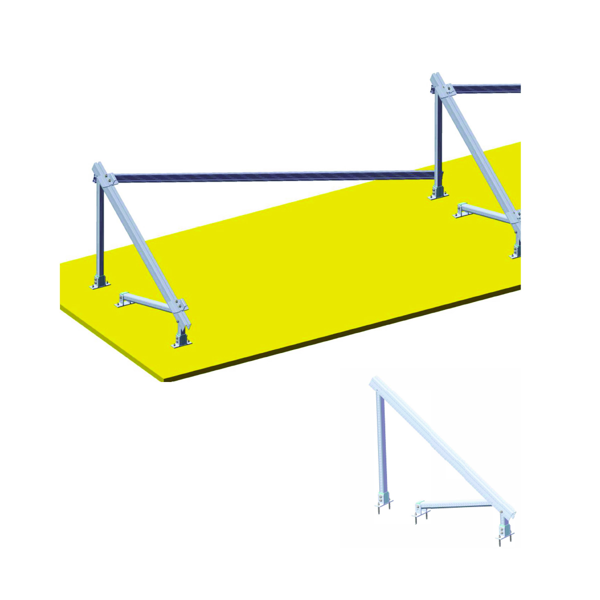 Sistem complet montare pe beton pentru 4 panouri solare fotovoltaice cu unghi 30 grade Breckner Germany – imagine 4
