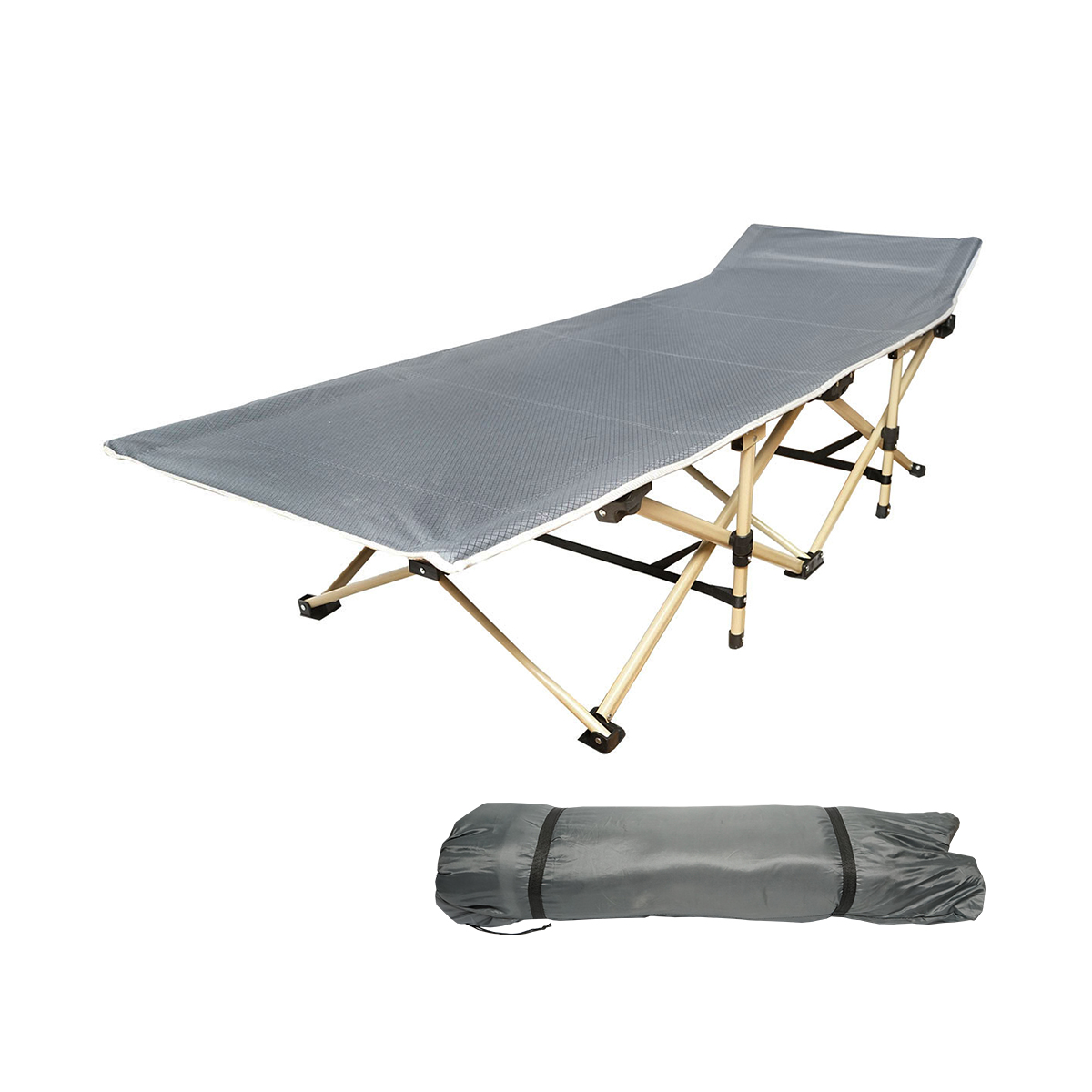 Pat pliabil de campanie, camping gri 190x66x42 cm Breckner Germany