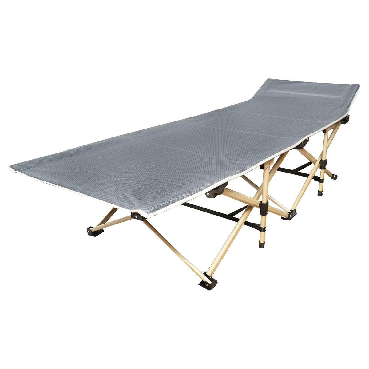 Pat pliabil de campanie, camping gri 190x66x42 cm Breckner Germany – imagine 3