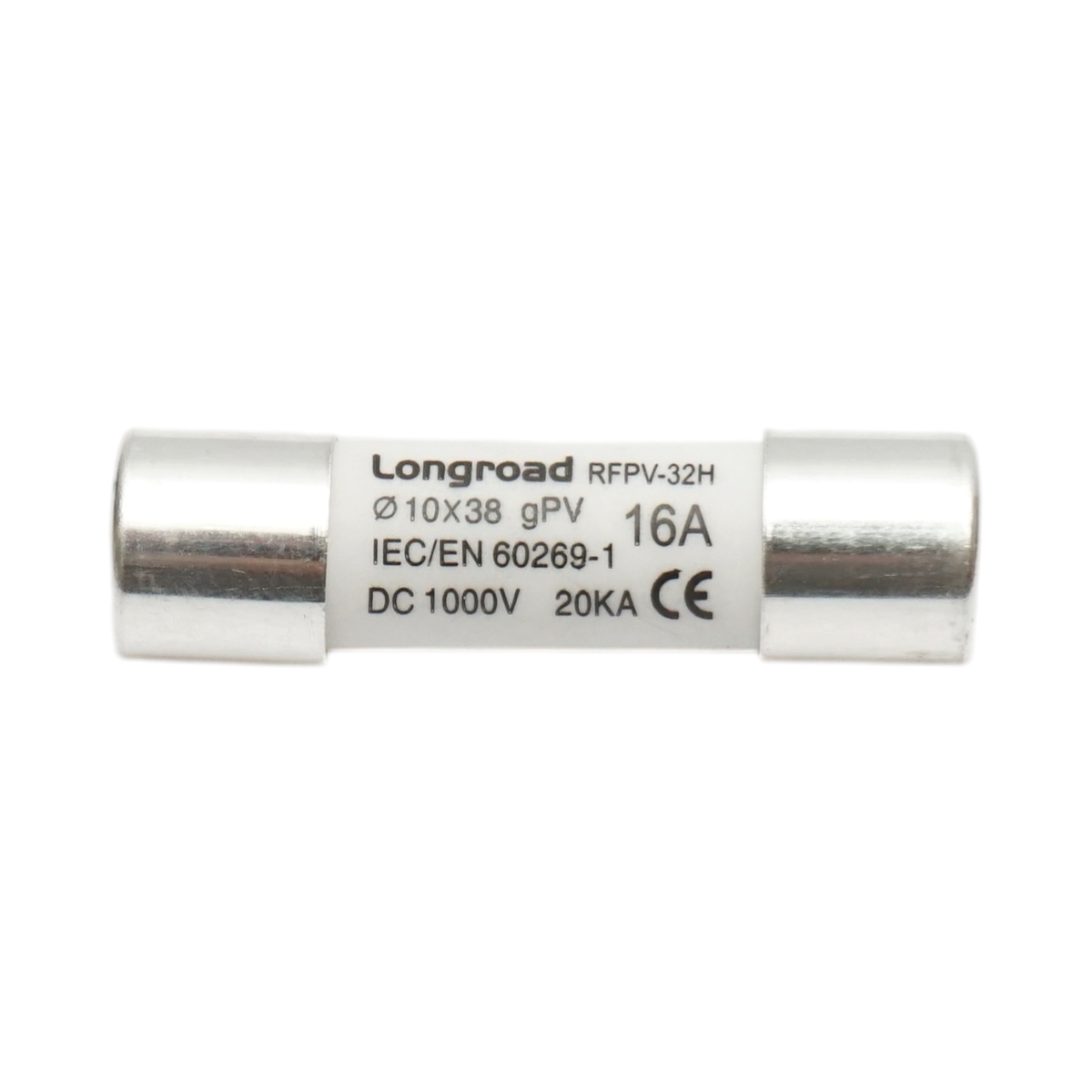 Siguranta fuzibila 10x38mm cilindrica gPV 16A, 1000V DC pentru sisteme fotovoltaice RFPV-32H Longroad