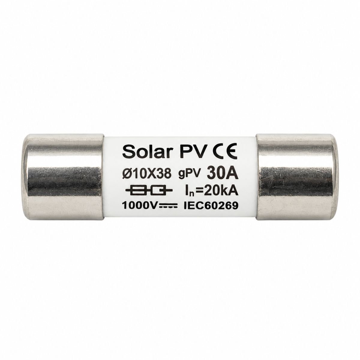 Siguranta fuzibila cilindrica 10x38mm gPV 30A 1000V DC pentru sisteme solare fotovoltaice