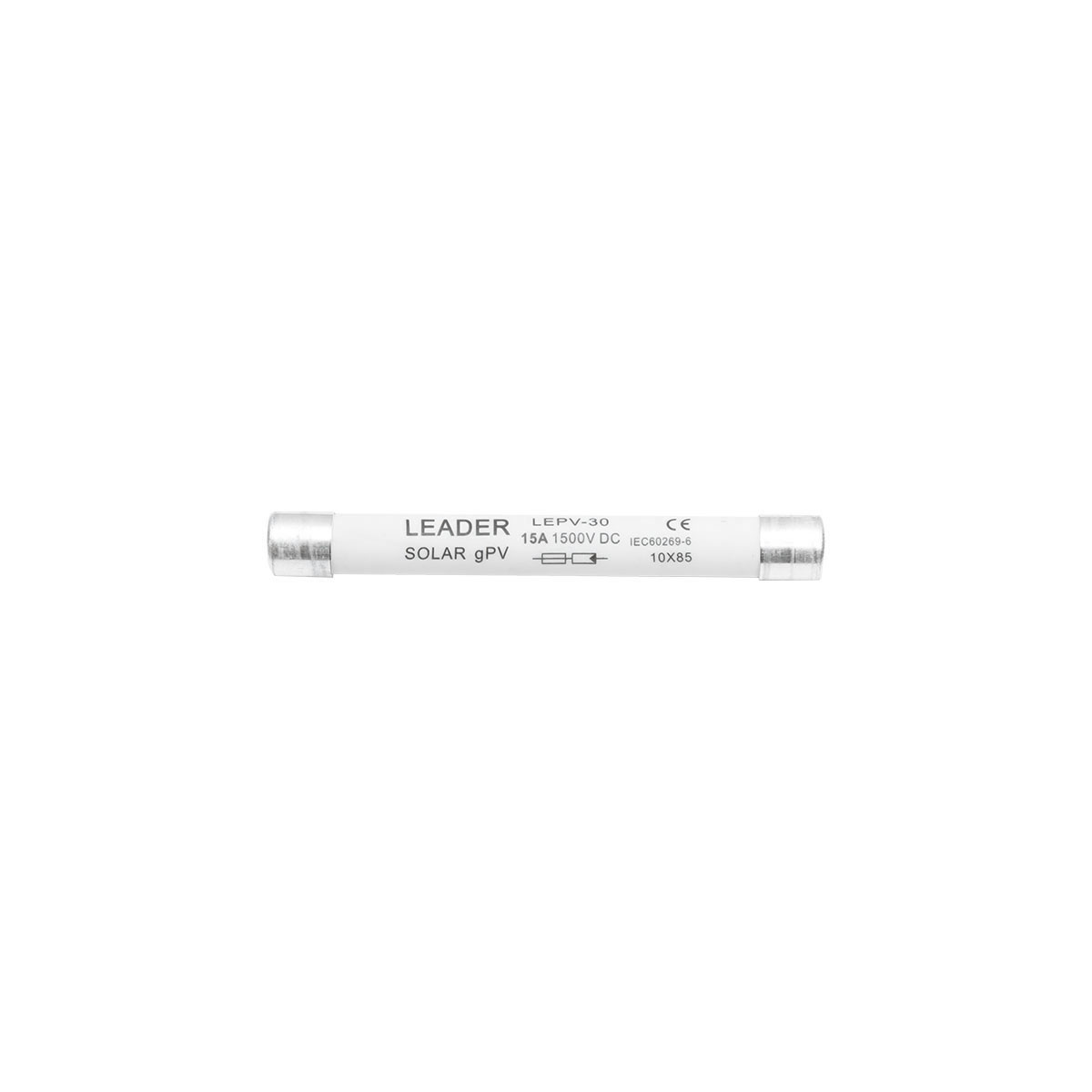 Siguranta fuzibila cilindrica gPV 10x85mm pentru sisteme solare 15A, 1500V Leader