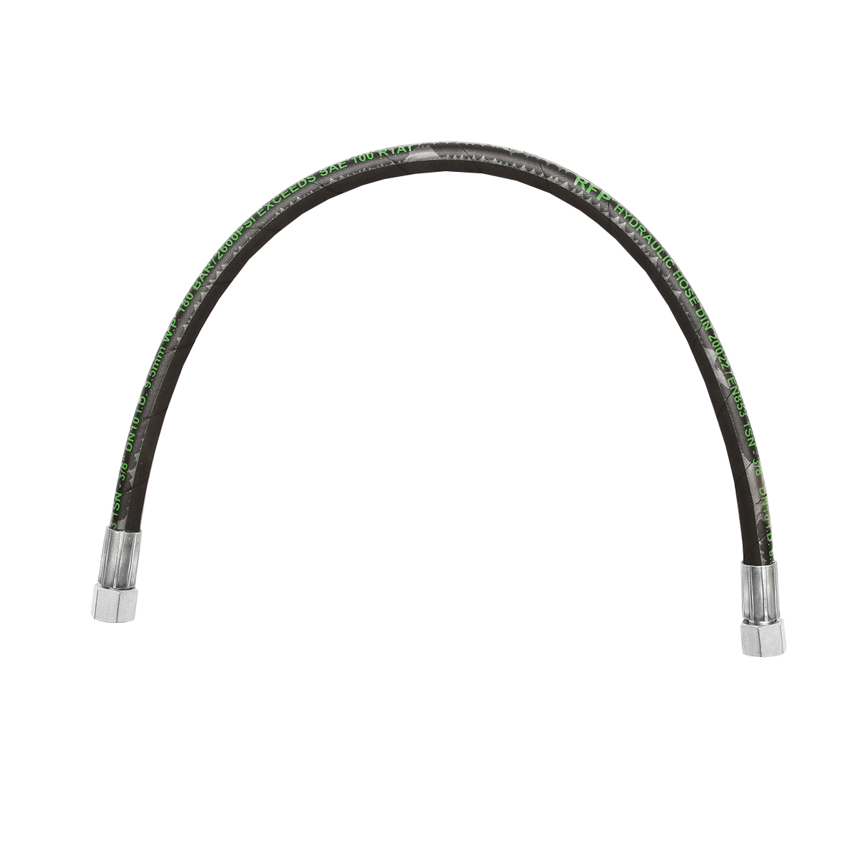Furtun presiune 2SN DN10 sertizat cu capete fixate hidraulic L=800mm M20