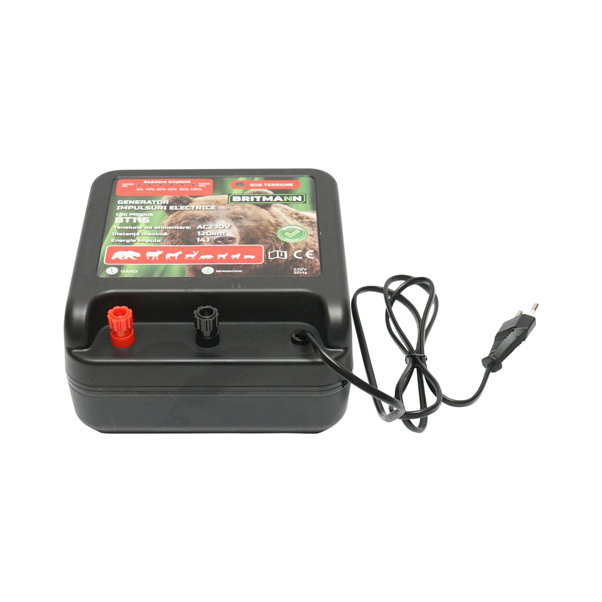 Aparat generator de impulsuri 14 Joule pentru gard electric 230V, 120Km Britmann – imagine 4