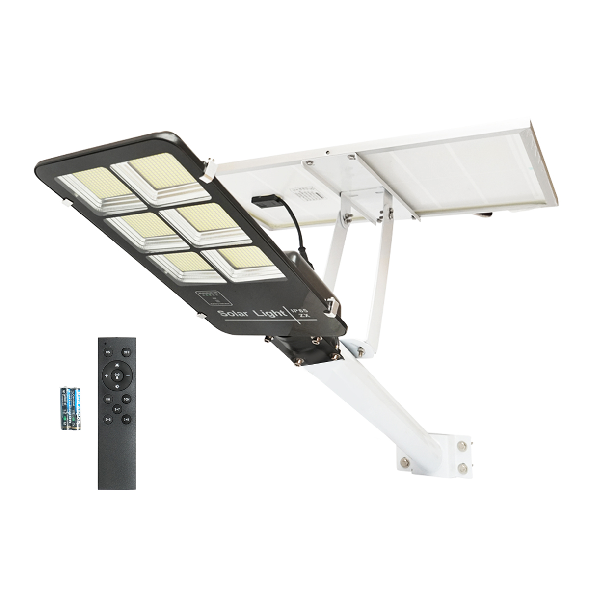 Lampa solara LED 300W cu panou solar 25W, baterie LiFePO4 3.2V/40Ah, 6000-8000K, telecomanda IP65 Breckner Germany