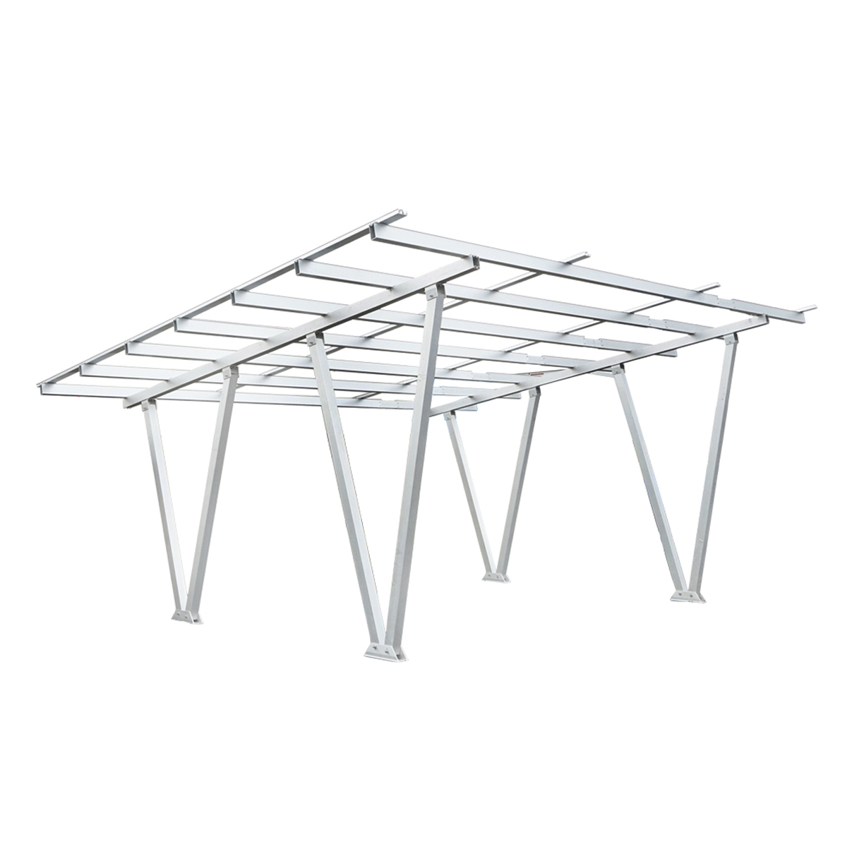 Carport 2 masini din aluminiu cu sistem, structura prinderi panouri solare fotovoltaice 8.25KW