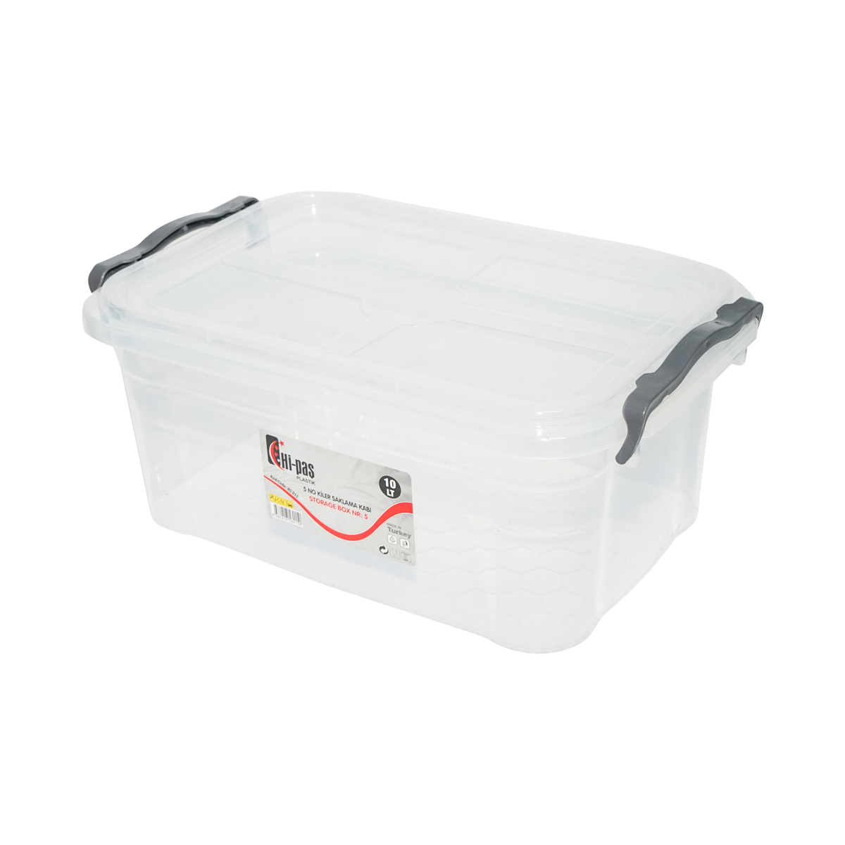 Cutie depozitare 10L cu capac din plastic, transparenta 360x240x150mm – imagine 2
