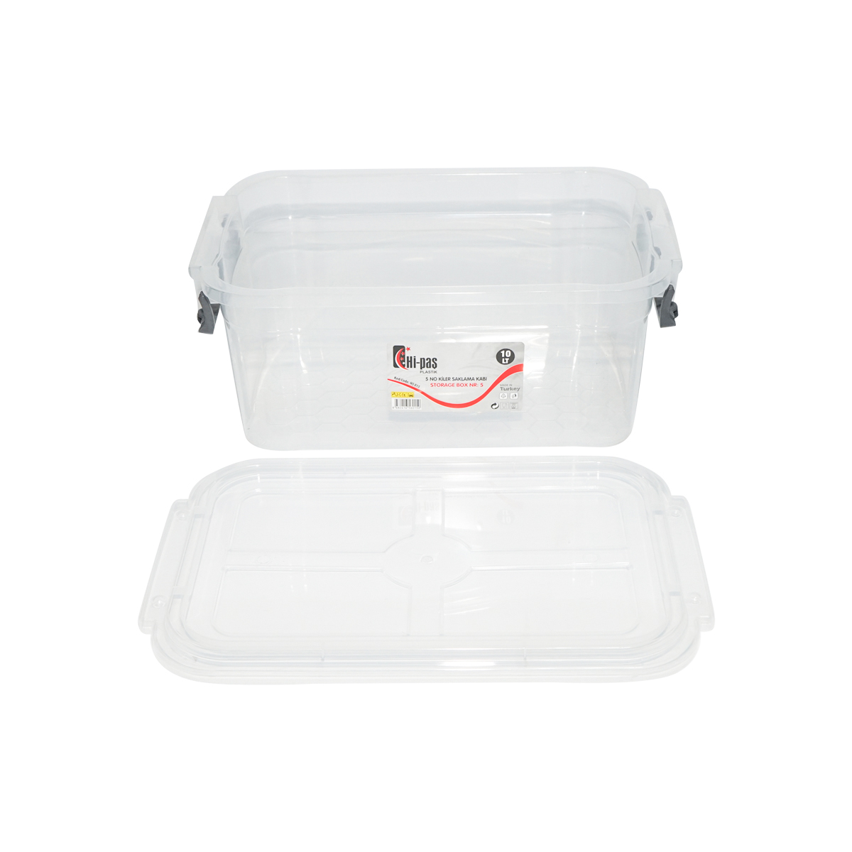 Cutie depozitare 10L cu capac din plastic, transparenta 360x240x150mm – imagine 5