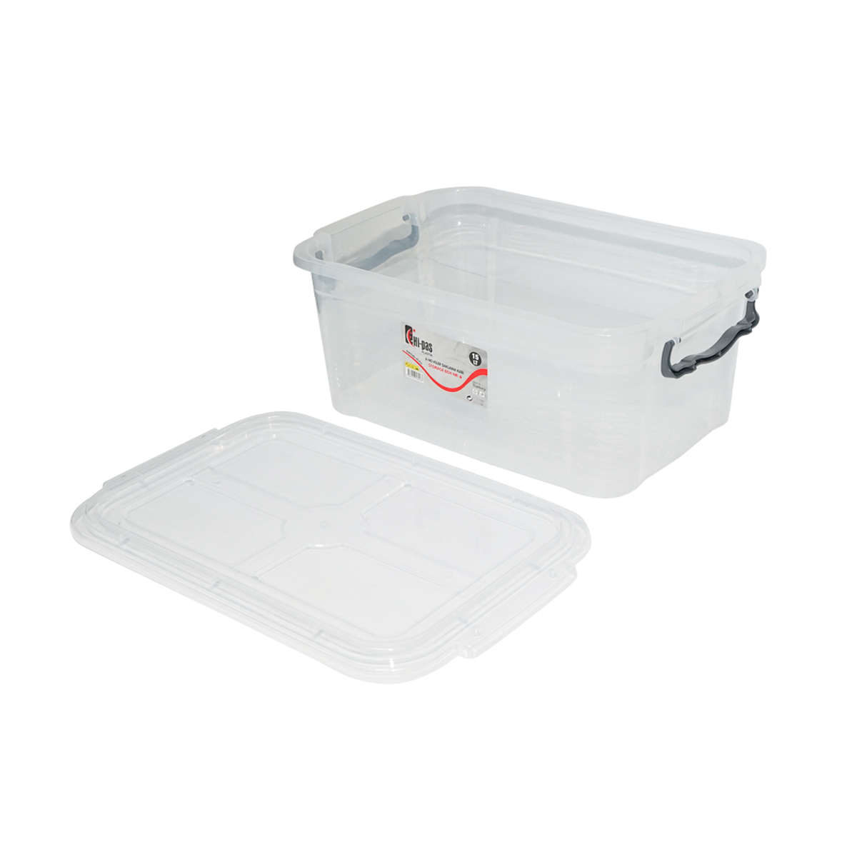 Cutie depozitare 15L cu capac din plastic, transparenta 280x430x175mm – imagine 4