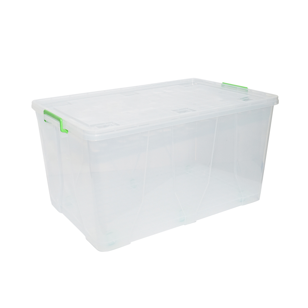 Cutie depozitare 120L cu capac si roti din plastic transparenta 800x515x420mm – imagine 3