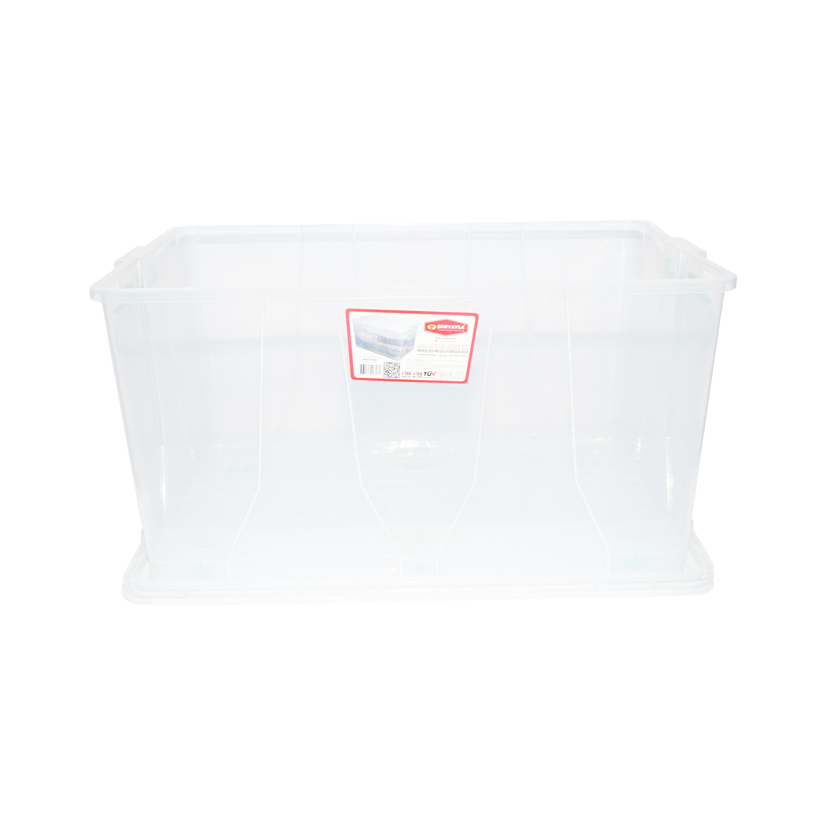 Cutie depozitare 120L cu capac si roti din plastic transparenta 800x515x420mm – imagine 4