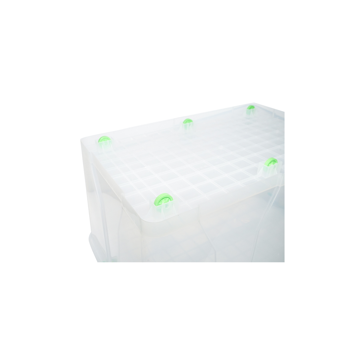 Cutie depozitare 120L cu capac si roti din plastic transparenta 800x515x420mm – imagine 5