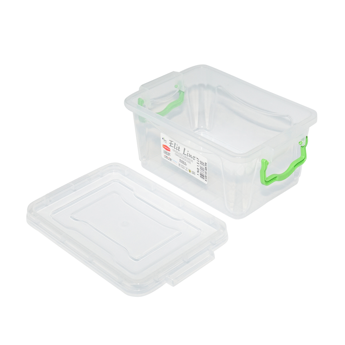 Cutie depozitare 1.5L cu capac din plastic, transparenta 210x140x100mm – imagine 4