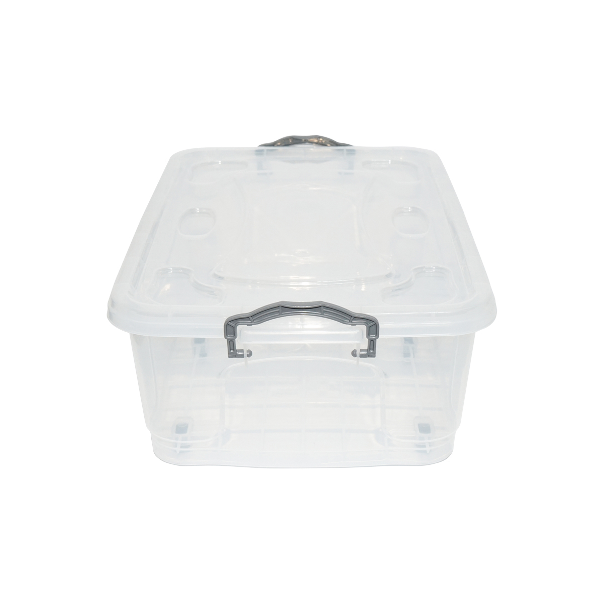 Cutie depozitare 30L cu capac si roti din plastic transparenta 630x400x200mm – imagine 2