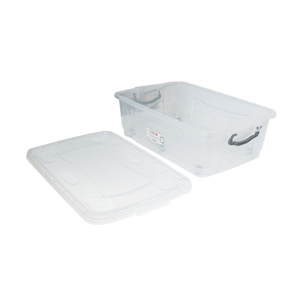Cutie depozitare 30L cu capac si roti din plastic transparenta 630x400x200mm – imagine 4