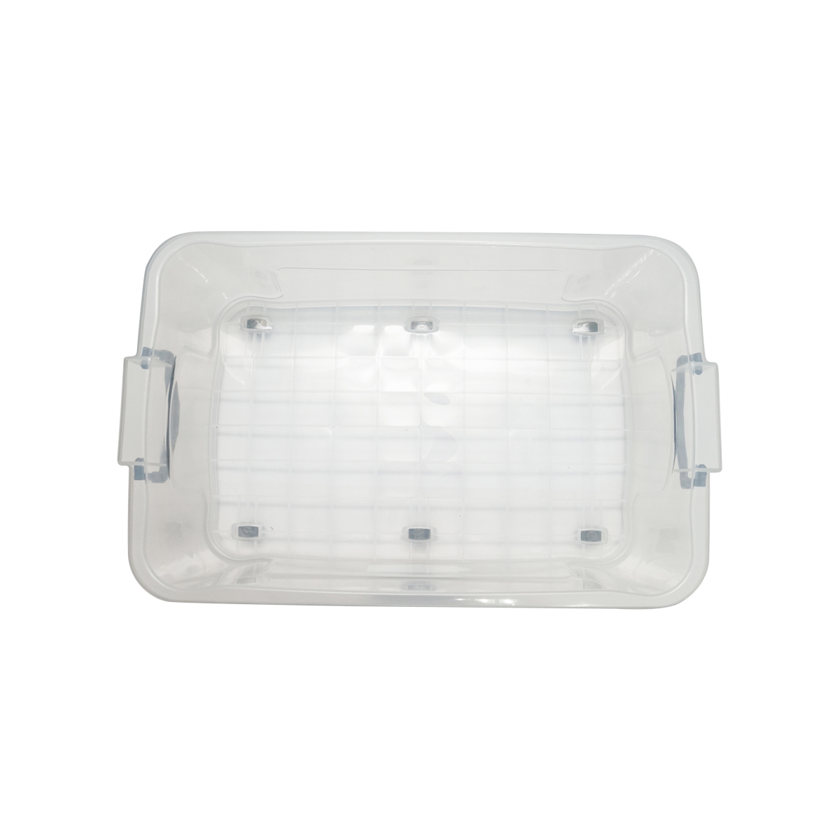 Cutie depozitare 30L cu capac si roti din plastic transparenta 630x400x200mm – imagine 5