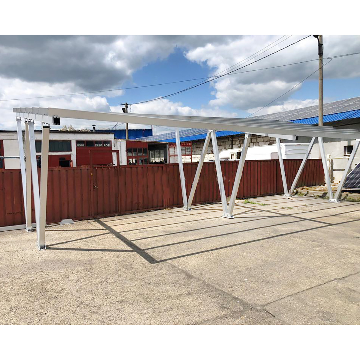 Carport 4 masini din aluminiu cu sistem printeri panouri solare fotovoltaice 13.75KW – imagine 4