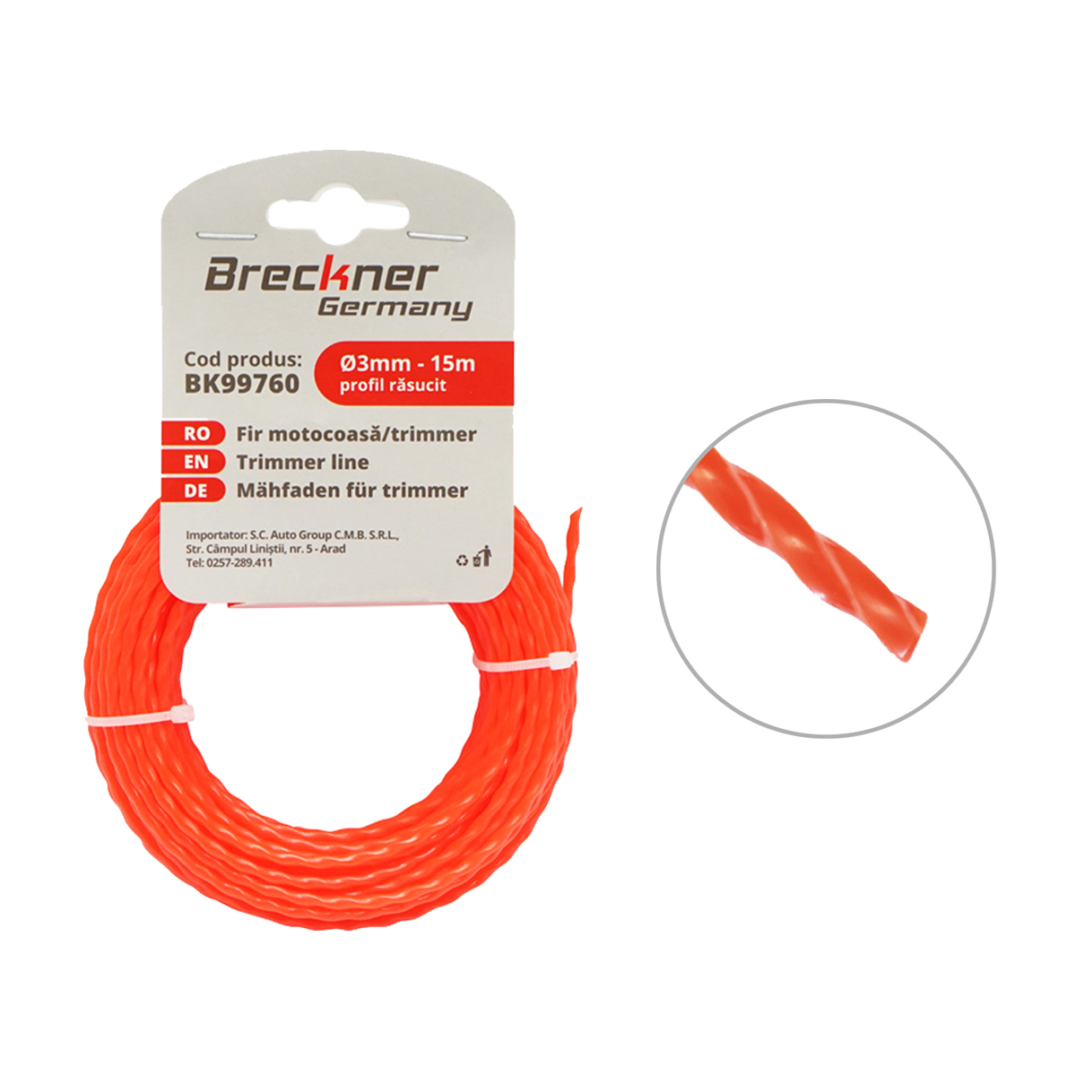 Fir rasucit pentru motocoasa 3mmx15m Breckner Germany